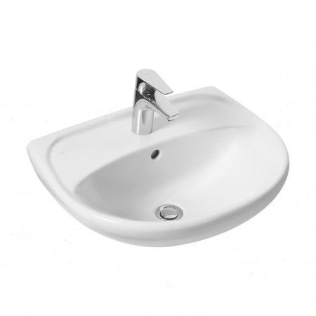 Раковина из сантехнического фарфора Jika Lyra 8142700001049 50х40 подвесная цвет белый 1 отверстие под смеситель