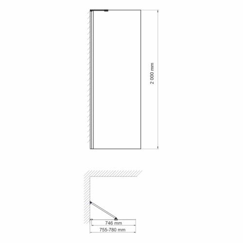 Душевая перегородка Wasserkraft Aller 10H 10H06-RP80 80х200 стекло прозрачное профиль хром глянцевый - фото 5