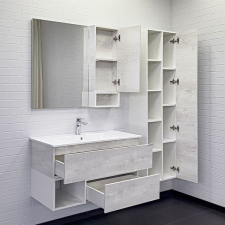 Тумба с раковиной Comforty Турин 00-00014644CF 90х50 подвесная цвет серый