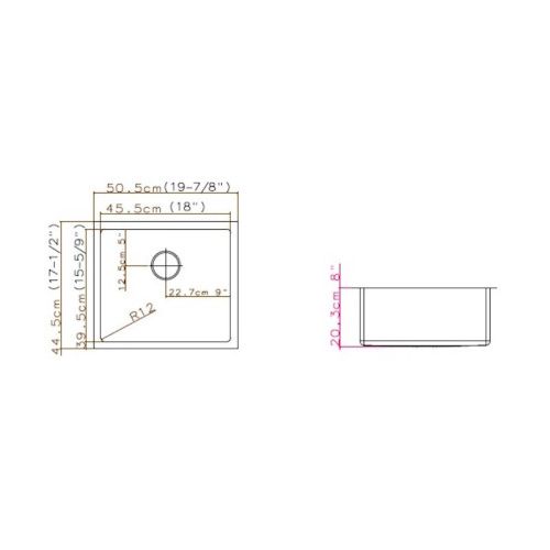 Кухонная мойка Grandex Aqua PROLINE 50 300083 51х45 цвет сатин поверхность матовая - фото 3