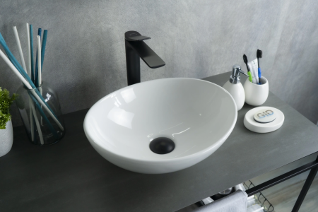 Раковина керамическая Gid Lago 51178 41х34 накладная цвет белый