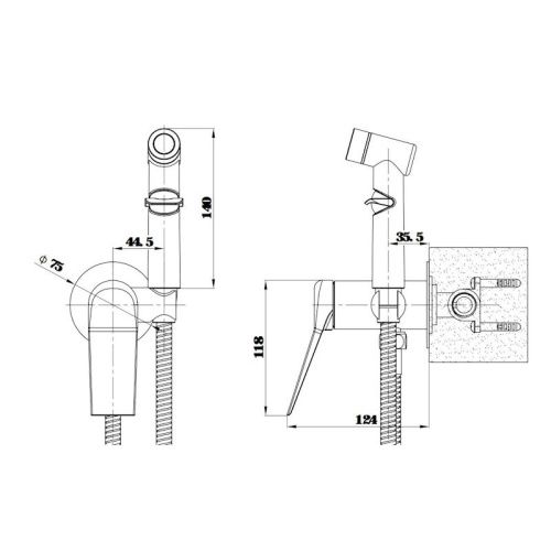 Гигиенический душ со смесителем Esko Shanghai Gold SMHSHAGold золотой сатин - фото 3
