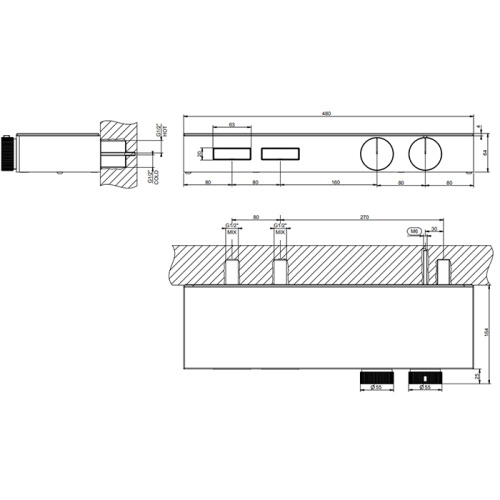 Смеситель для душа Gessi Hi-Fi 63022#031 встраиваемый в стену хром с термостатом (внешняя часть) - фото 2