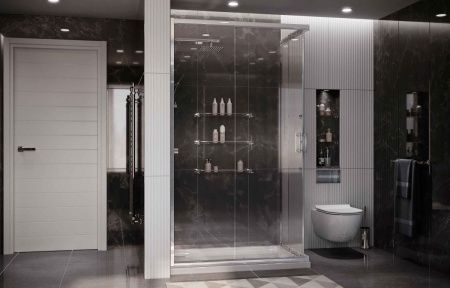 Душевой уголок Ambassador Kingston 14011121 100х90 стекло прозрачное профиль хром без поддона