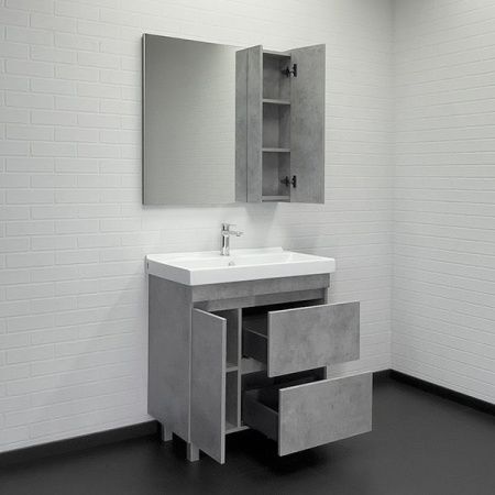 Тумба с раковиной Comforty Осло 00-00012959CF 80х50 напольная цвет серый