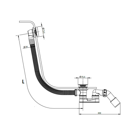 Слив-перелив для ванны Almar E096003.NB