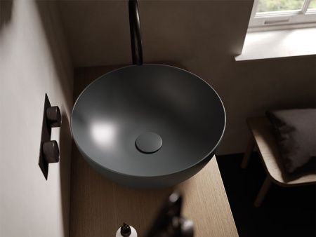 Раковина из сантехнического фаянса Hatria HAPPY HOUR A0Y1VF08 40х40 накладная цвет серый