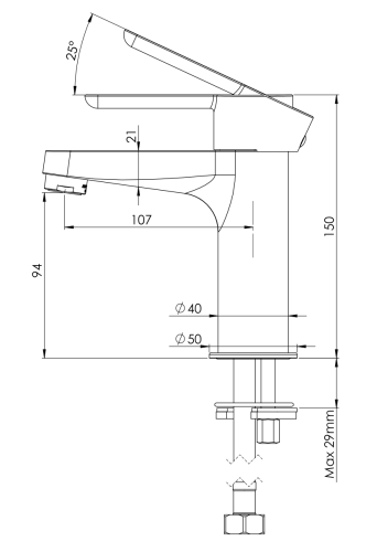Смеситель Mariani Winter A14380WN12 на раковину черный - фото 4