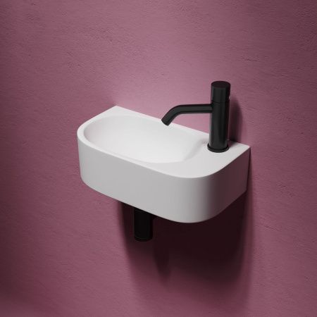 Раковина из сантехнического фарфора Ceramica Nova ELEMENT CN6066L 40х20 подвесная цвет белый 1 отверстие под смеситель