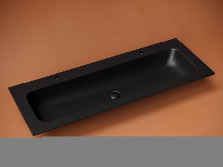 Раковина из сантехнического фарфора Ceramica Nova GRACE CN7016MB 120х50 накладная цвет черный 2 отверстия под смеситель