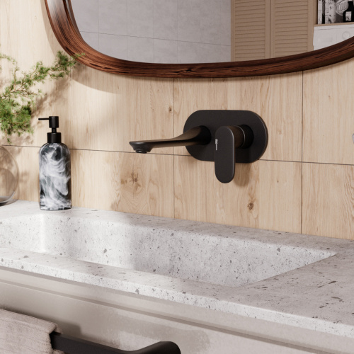 Смеситель WasserKRAFT Elbe 7400 7430 встраиваемый черный - фото 2