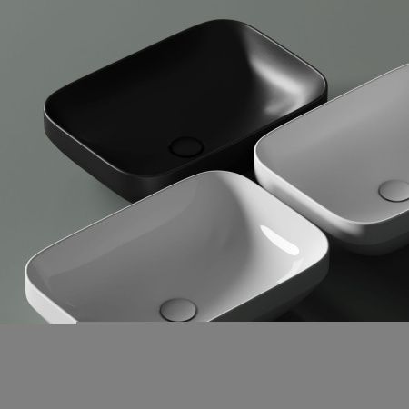 Раковина из сантехнического фарфора Ceramica Nova ELEMENT CN6055 50х40 накладная цвет белый без отверстий под смеситель