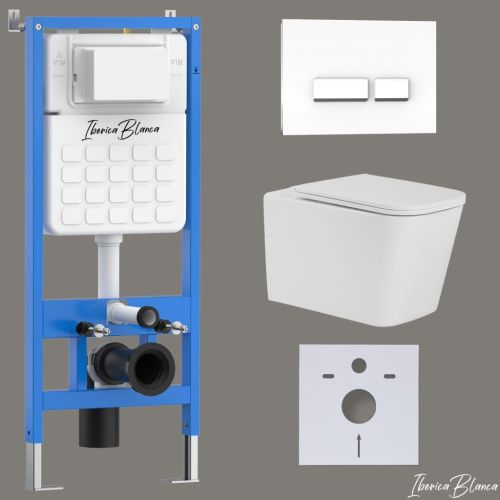 Комплект унитаз с инталляцией и клавишей смыва Iberica Blanca TOLEDO ALTO IB001.TLA.234.2210 - фото 2