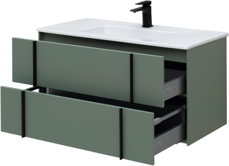 Тумба под раковину Allen Brau Reality 1.32007.CGM 100х46х50 подвесная цвет зеленый/серый
