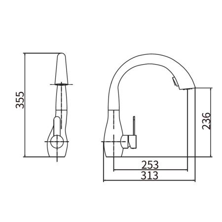 Смеситель для кухни Fashun A56016 на мойку сатин