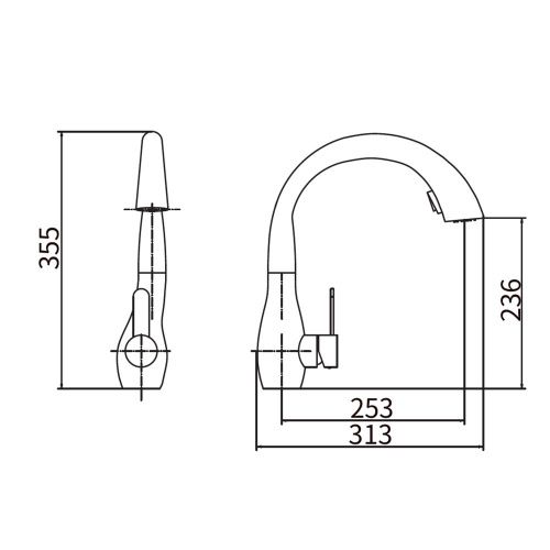 Смеситель для кухни Fashun A56016 на мойку сатин - фото 3