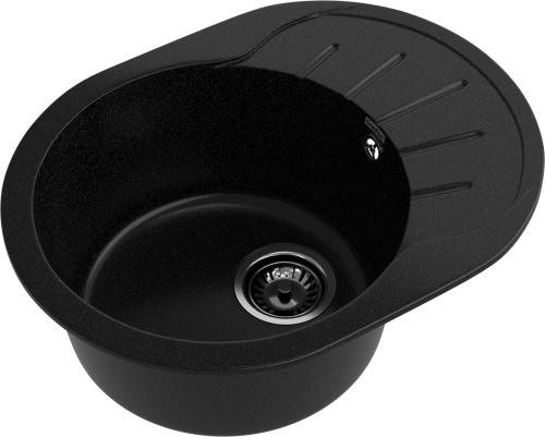 Кухонная мойка Granfest Rondo R-580L черный 58х45 цвет черный - фото 2