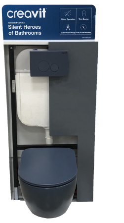 Чаша унитаза подвесная Creavit Free FE320-00BM00E-0000 цвет серый матовый без сиденья душевой смыв