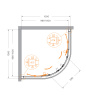 Душевой уголок Cezares RELAX 304 RELAX-304-R-2-100-C-BORO 100х100 стекло прозрачное профиль золото без поддона