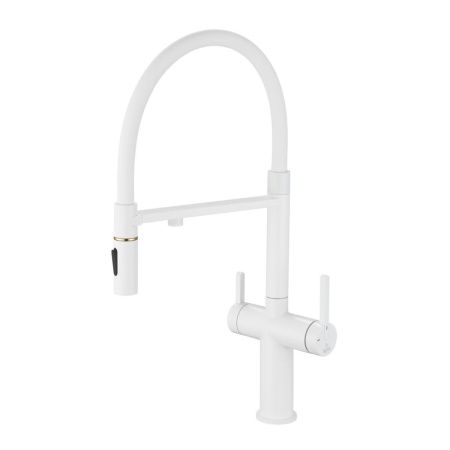 Смеситель для кухни Rose R458C на мойку белый