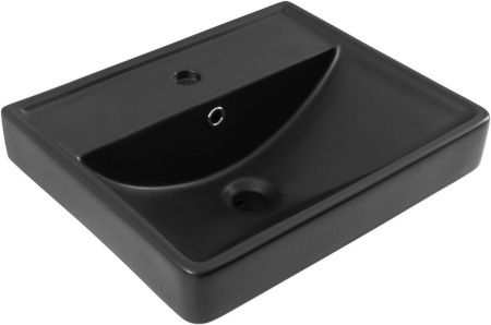 Раковина керамическая Aquanet Ирис 00329246 50х40 полувстраиваемая цвет черный 1 отверстие под смеситель