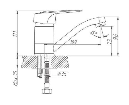 Смеситель Haiba HB04 HB4504 на раковину хром