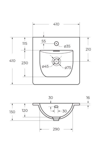 Раковина керамическая BelBagno BB-8099-3-40 41х41 накладная цвет белый глянцевый - фото 2