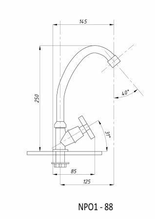 Кран для холодной воды TSARSBERG TSB-01-88 на мойку хром