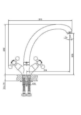 Смеситель для кухни Haiba HB19 HB4719 на мойку хром