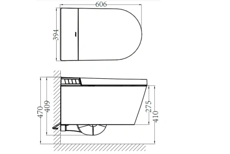 Унитаз-биде подвесной Arrow AKH1051H белый с сиденьем микролифт безободковый каскадный смыв