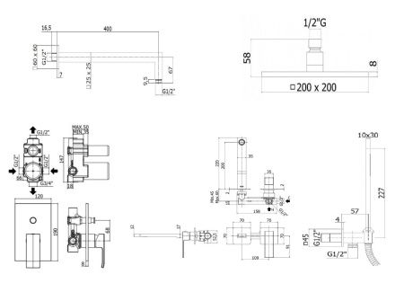 Душевая система Paffoni Elle KITEL015CR105 встраиваемая в стену цвет хром