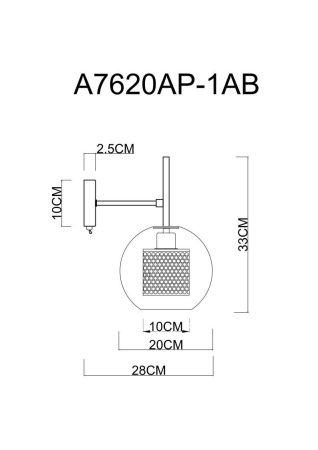 Бра Arte Lamp MANCHESTER (МАНЦХЕСТЕР) A7620AP-1AB