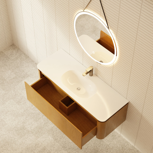 Тумба под раковину ArtDecco Coco (Коко) ACC12W14S000 120x45x40 подвесная цвет белый дуб - фото 3