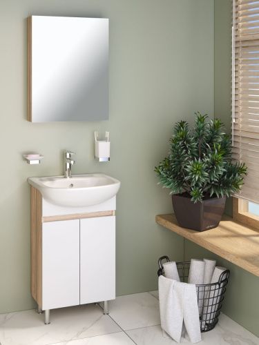 Тумба под раковину Runo ЛАДА 00-00004575 50х30 напольная цвет белый - фото 3