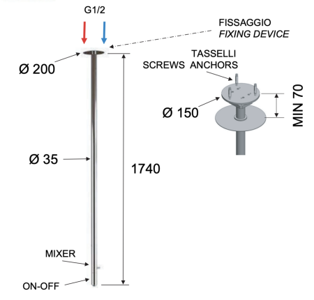 Смеситель для раковины Remer X Style N17LCFP на потолок черный