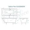 Ванна чугунная Delice Flex DLR230631R 170х80 пристенная прямоугольная без ножек с отверстиями под ручки