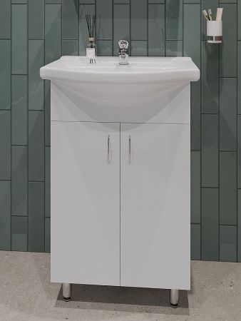 Тумба с раковиной Orange Лайт LA-60TUW+RA 60х40 напольная цвет белый