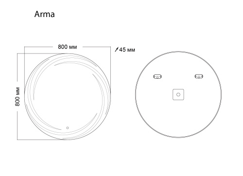 Зеркало в ванную Grossman Arma 158080 80х80 - фото 4