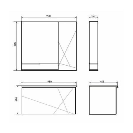 Зеркало-шкаф Comforty Мерано 00-00010664CF 90х80 подвесной цвет белый