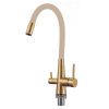 Смеситель для кухни Esko Kitchen CL03GBG на мойку золото/бежевый