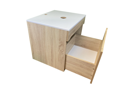 Тумба под раковину Sintesi STL.W7009 60х55х50 подвесная цвет бежевый/светло-бежевый/светло-желтый - фото 4