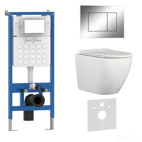 Комплект унитаз с инталляцией и клавишей смыва Iberica Blanca BILBAO ALTO IB001.BLA.234.852 - фото 2