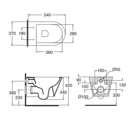 Чаша унитаза подвесная Azzurra FORMA FMVKSPE00000BI цвет белый без сиденья безободковая душевой смыв