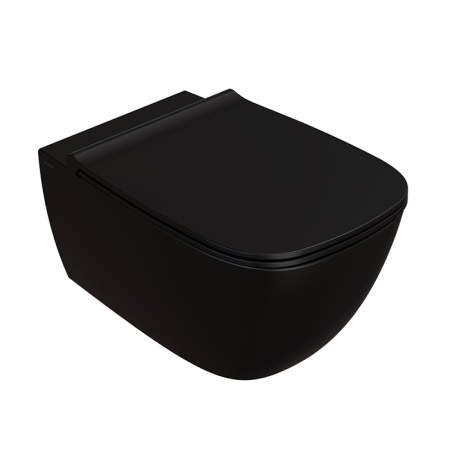 Чаша унитаза подвесная Globo Genesis GNS02.AR цвет черный матовый без сиденья безободковая каскадный смыв