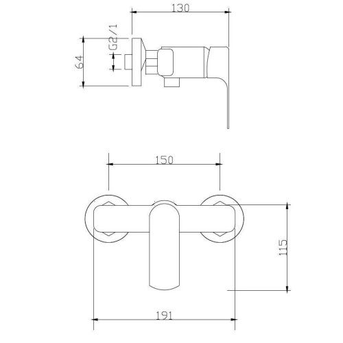 Смеситель для ванны и душа Fmark FM3039 настенный хром - фото 3