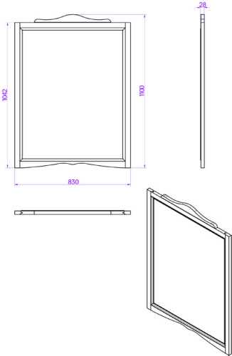 Зеркало в ванную TW collection Veronica Nuovo VER1183-B 83х110 цвет белый - фото 2