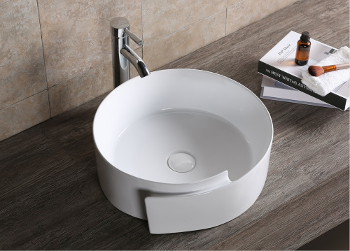 Раковина из сантехнического фарфора Cerutti SPA CR0066 46х44 накладная цвет белый без отверстий под смеситель