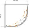 Душевой уголок Cezares MOLVENO MOLVENO-R-22-100+20-C-BORO-IV 120х120 стекло прозрачное профиль золото без поддона