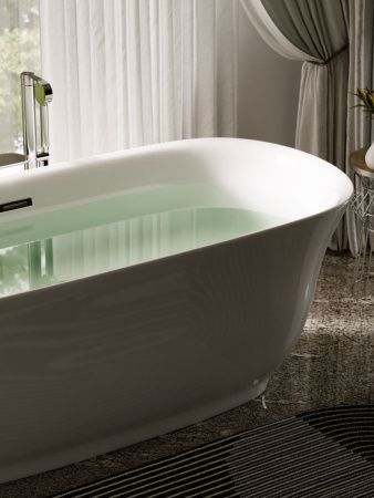 Ванна акриловая Sancos Viva FB08 170х80 отдельностоящая овальная с каркасом