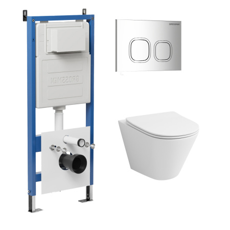 Инсталляция + кнопка смыва + унитаз Grossman Cosmo 97.4477S.02.100 Инсталляция + кнопка смыва + унитаз Grossman Cosmo 97.4477S.02.100